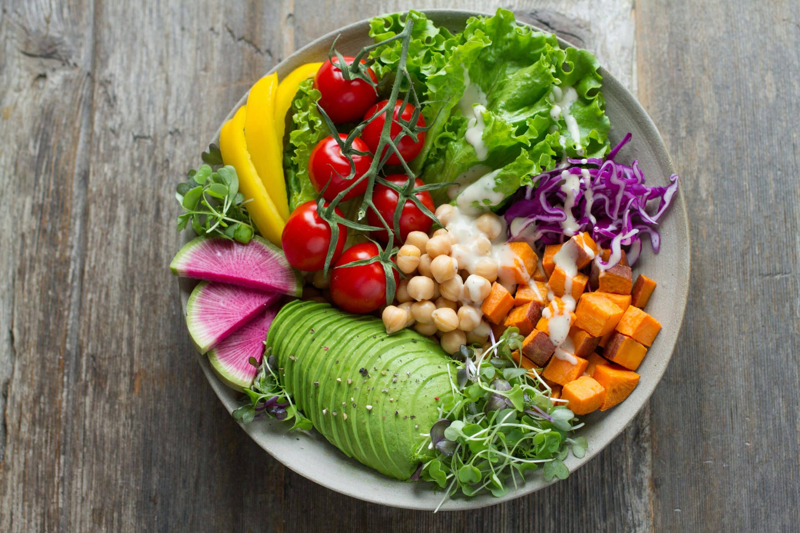 a bowl of healthy fruits and vegetables