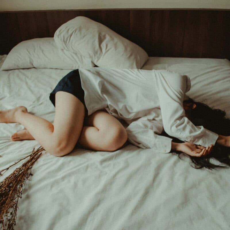a woman upset