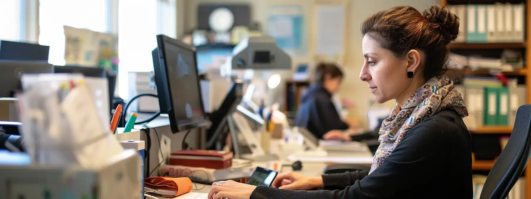a woman sitting at her desk, surrounded by colleagues offering support and understanding as she navigates managing her endometriosis in the workplace. a woman sitting at her desk, surrounded by colleagues offering support and understanding as she navigates managing her endometriosis in the workplace.
