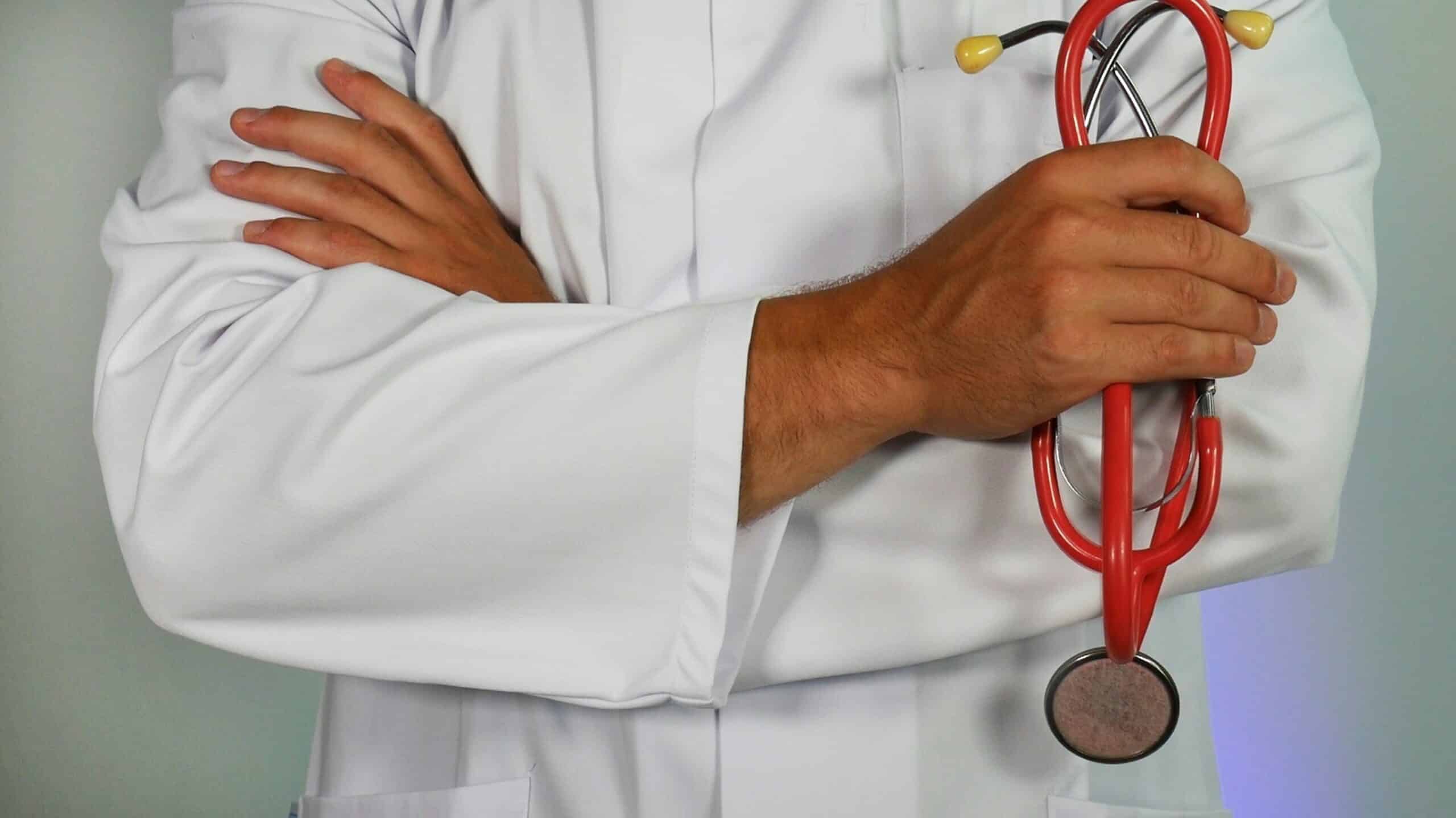 a doctor holding a  stethoscope