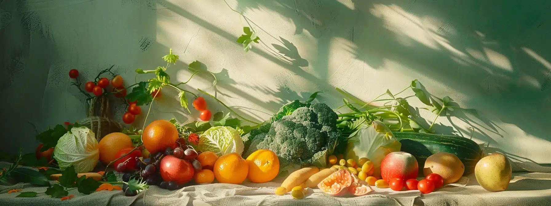a vibrant and serene still life composition featuring fresh fruits and vegetables intertwined with probiotics in a beautifully arranged setting, symbolizing the essential connection between gut health and wellness in managing endometriosis. - Rachael Haverland Site a vibrant and serene still life composition featuring fresh fruits and vegetables intertwined with probiotics in a beautifully arranged setting, symbolizing the essential connection between gut health and wellness in managing endometriosis.