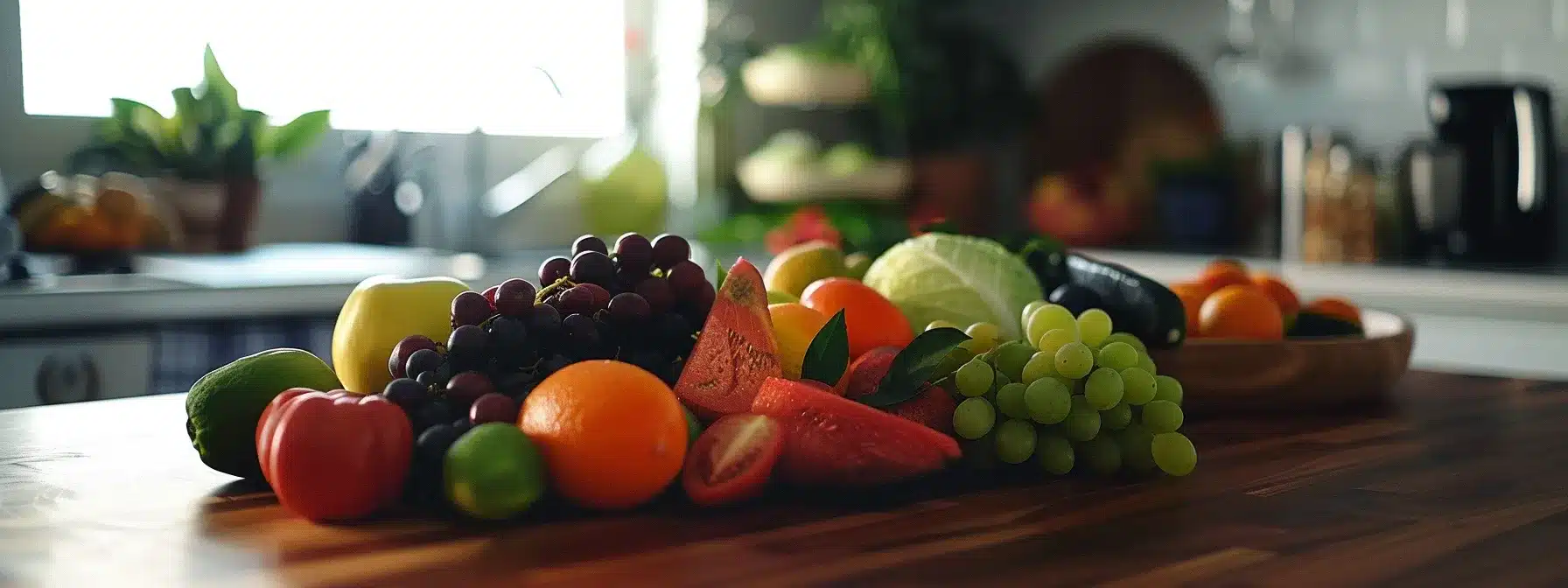 An enticing spread of fresh, colorful fruits and vegetables promotes a sense of vitality and wellness, highlighting the essential role of a nutritious diet in managing endometriosis symptoms against a softly illuminated kitchen background. - Rachael Haverland Site An enticing spread of fresh, colorful fruits and vegetables promotes a sense of vitality and wellness, highlighting the essential role of a nutritious diet in managing endometriosis symptoms against a softly illuminated kitchen background.