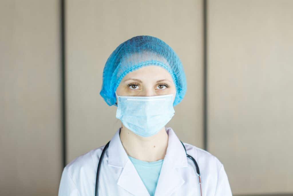 a doctor wearing a mask