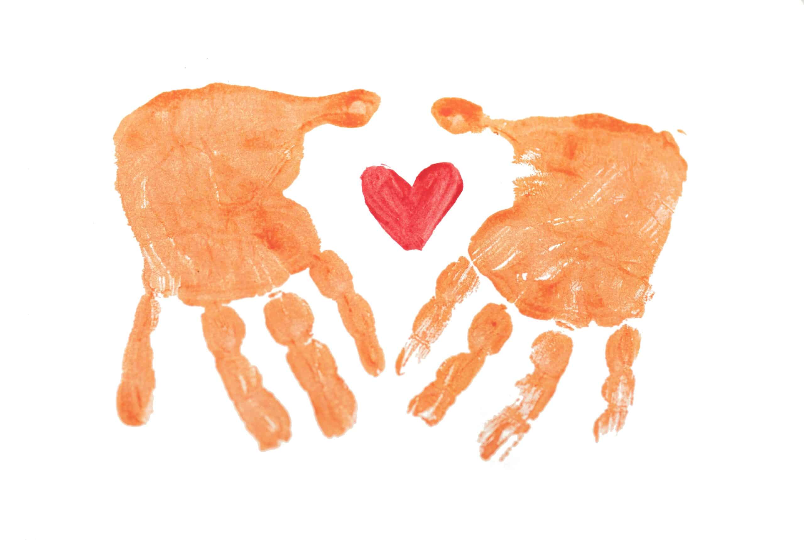 hand prints with a heart - Rachael Haverland Site hand prints with a heart