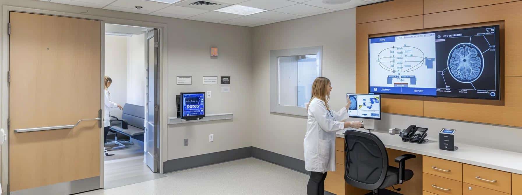 a modern clinical office setting features a confident female physician engaging with a high-tech display illustrating gnrh modulation strategies, highlighting treatment options for endometriosis while conveying a sense of professionalism and innovation. - Rachael Haverland Site a modern clinical office setting features a confident female physician engaging with a high-tech display illustrating gnrh modulation strategies, highlighting treatment options for endometriosis while conveying a sense of professionalism and innovation.