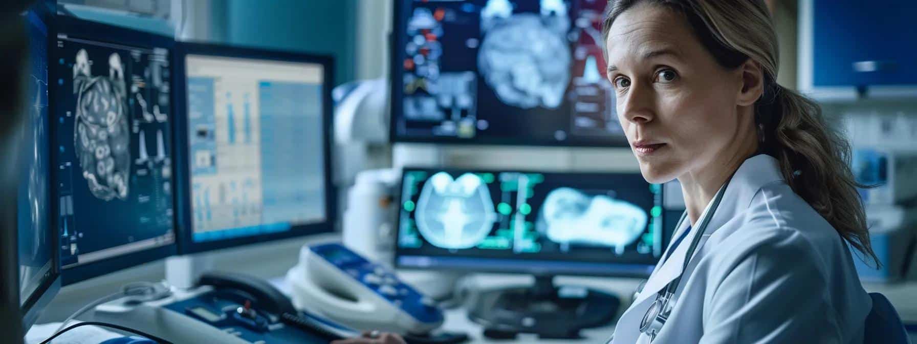 a healthcare professional in an examination room reviews detailed ultrasound images on a screen - Rachael Haverland Site a healthcare professional in an examination room reviews detailed ultrasound images on a screen