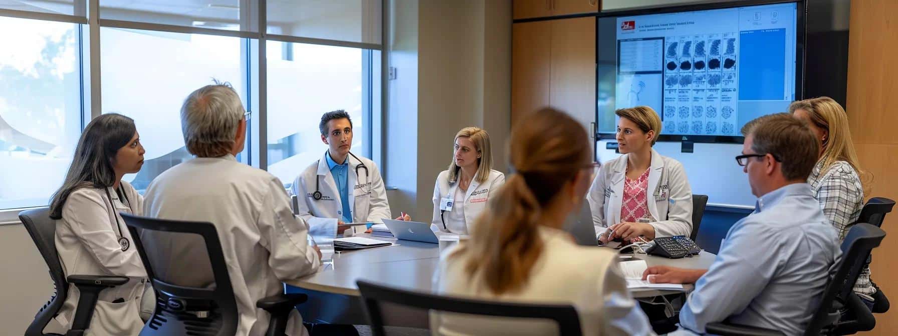 a modern healthcare office displays a collaborative meeting among diverse specialists—physicians, mental health professionals, and patient advocates - Rachael Haverland Site a modern healthcare office displays a collaborative meeting among diverse specialists—physicians, mental health professionals, and patient advocates