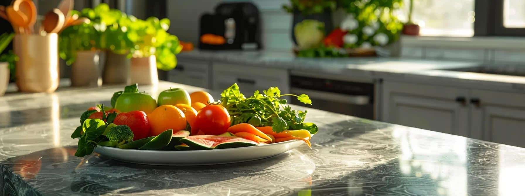 a sleek, modern kitchen setting features a beautifully arranged plate of vibrant, nutrient-rich foods, symbolizing a thoughtful nutritional strategy for managing endometriosis. - Rachael Haverland Site a sleek, modern kitchen setting features a beautifully arranged plate of vibrant, nutrient-rich foods, symbolizing a thoughtful nutritional strategy for managing endometriosis.