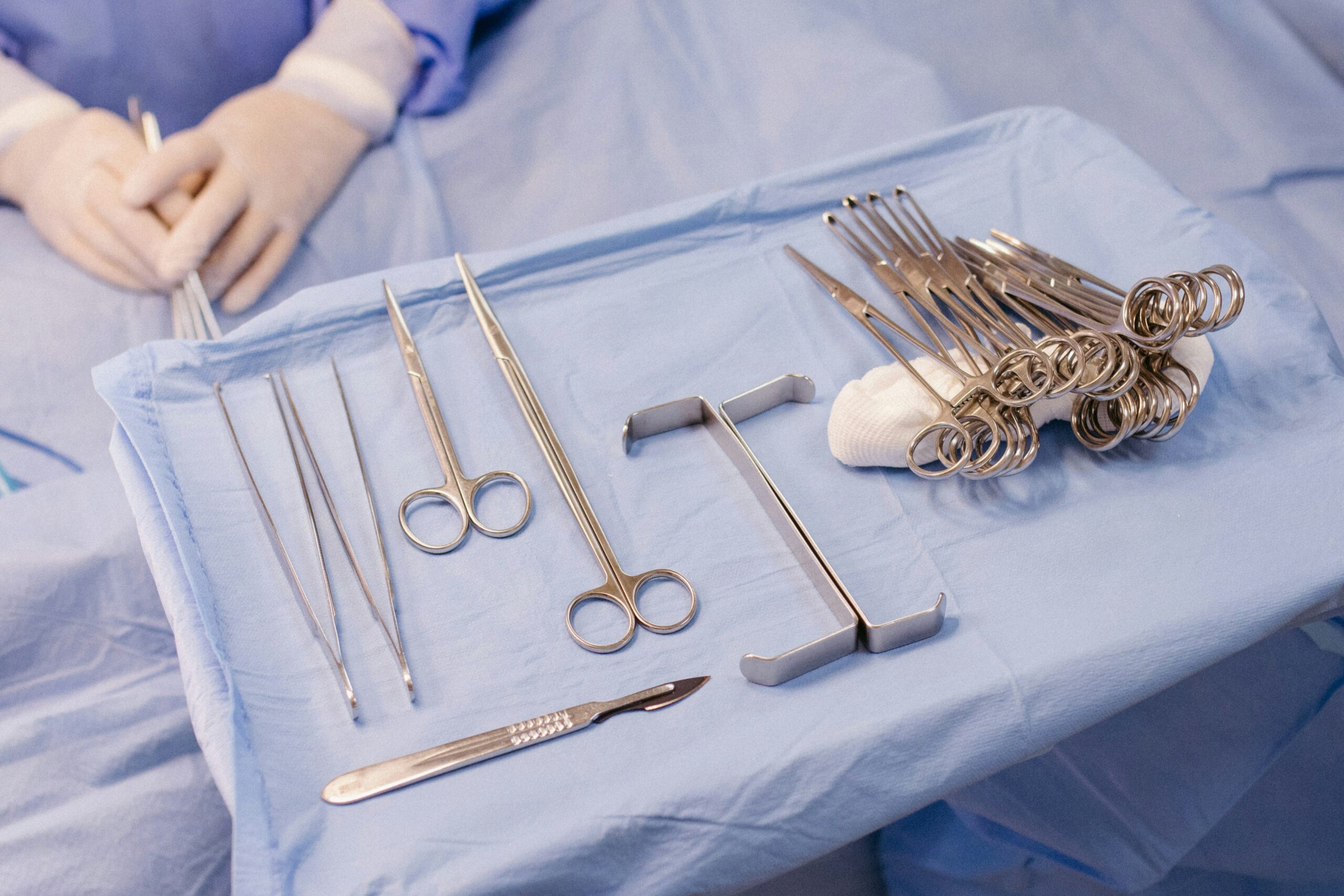 surgical instruments set on the table in surgery room - Rachael Haverland Site surgical instruments set on the table in surgery room