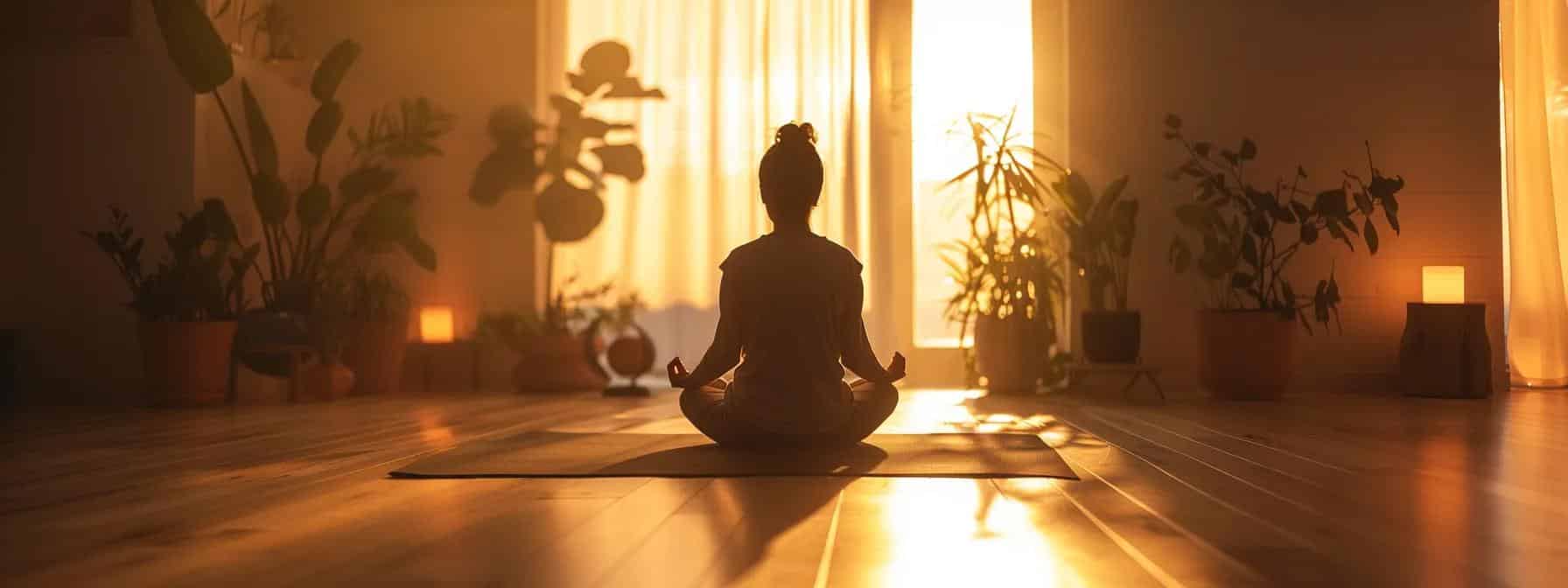 a person engaged in a calming pose on a mat in a yoga studio - Rachael Haverland Site a person engaged in a calming pose on a mat in a yoga studio