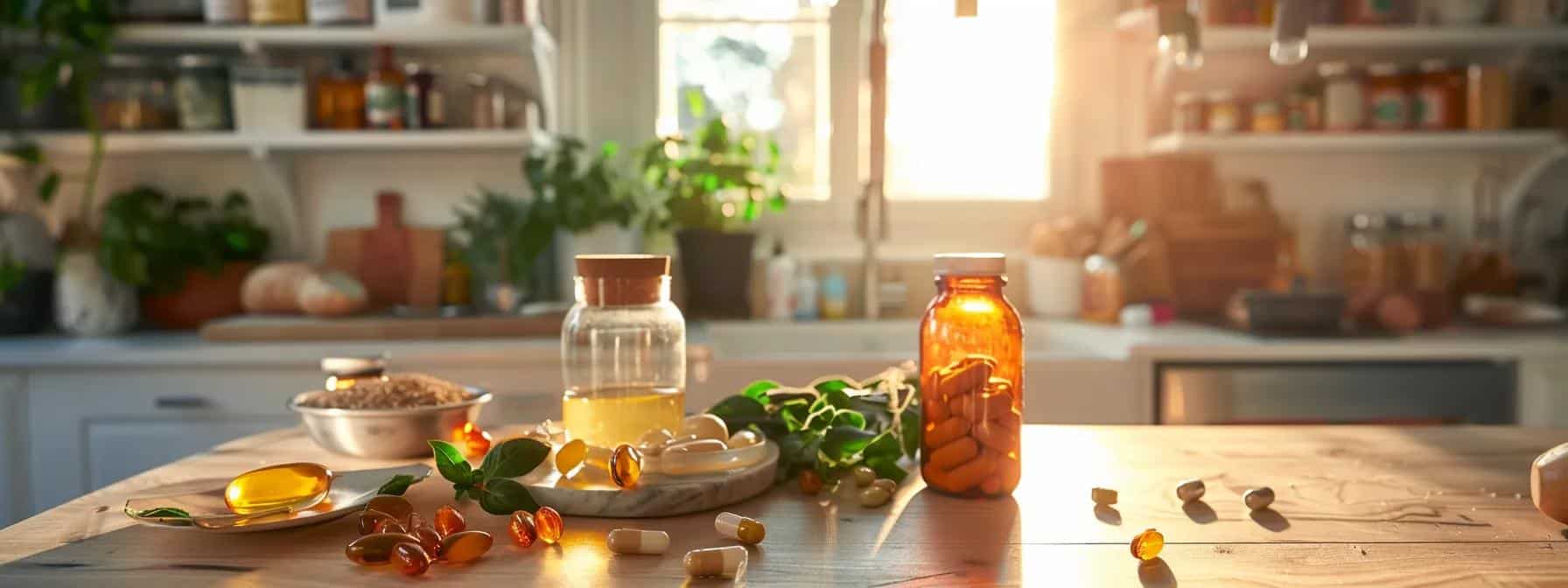 a modern, minimalist kitchen is elegantly arranged with an array of vibrant herbal supplements and colorful anti-inflammatory foods, showcasing a focus on holistic health solutions for managing endometriosis, under warm, inviting lighting that enhances the rich textures and colors of the ingredients. - Rachael Haverland Site a modern, minimalist kitchen is elegantly arranged with an array of vibrant herbal supplements and colorful anti-inflammatory foods, showcasing a focus on holistic health solutions for managing endometriosis, under warm, inviting lighting that enhances the rich textures and colors of the ingredients.