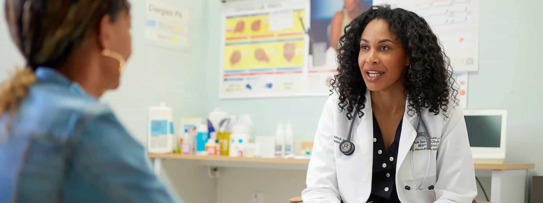a focused medical consultation setting featuring an attentive healthcare professional discussing the safe use of natural alternatives for endometriosis with a patient, highlighted by a clear, informative chart on the wall emphasizing precautions and potential interactions. - Rachael Haverland Site a focused medical consultation setting featuring an attentive healthcare professional discussing the safe use of natural alternatives for endometriosis with a patient, highlighted by a clear, informative chart on the wall emphasizing precautions and potential interactions.