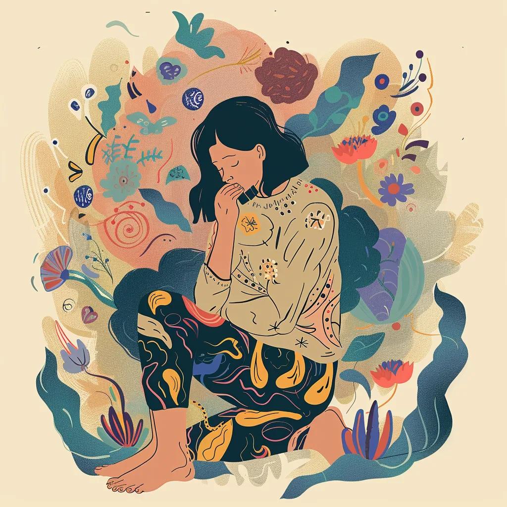 20250821 201633 bc9b1021ab38c989 f23f2fa5 3154 4ef7 99fa 1478e93df453jpg - Rachael Haverland Site An artistic representation of various abdominal pain sensations linked to endometriosis, reflecting women's personal experiences