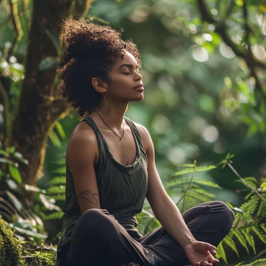 20250821 211027 5e5e2de5a8172e52 283ddca9 bcea 4918 87cf 0b4c5665fc68jpg - Rachael Haverland Site Woman practicing mindfulness outdoors, representing emotional support strategies for endometriosis