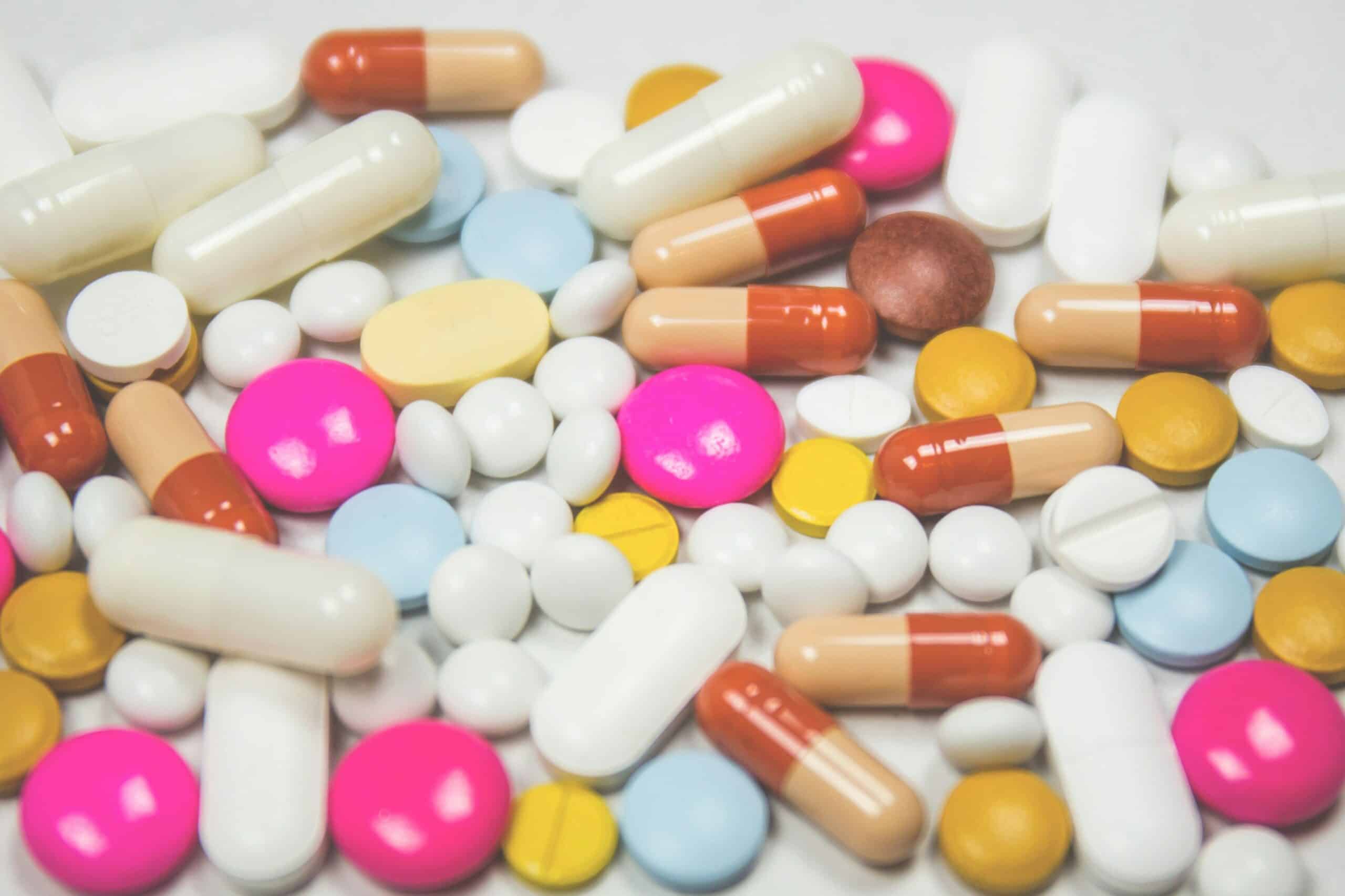 a pile of medicine
