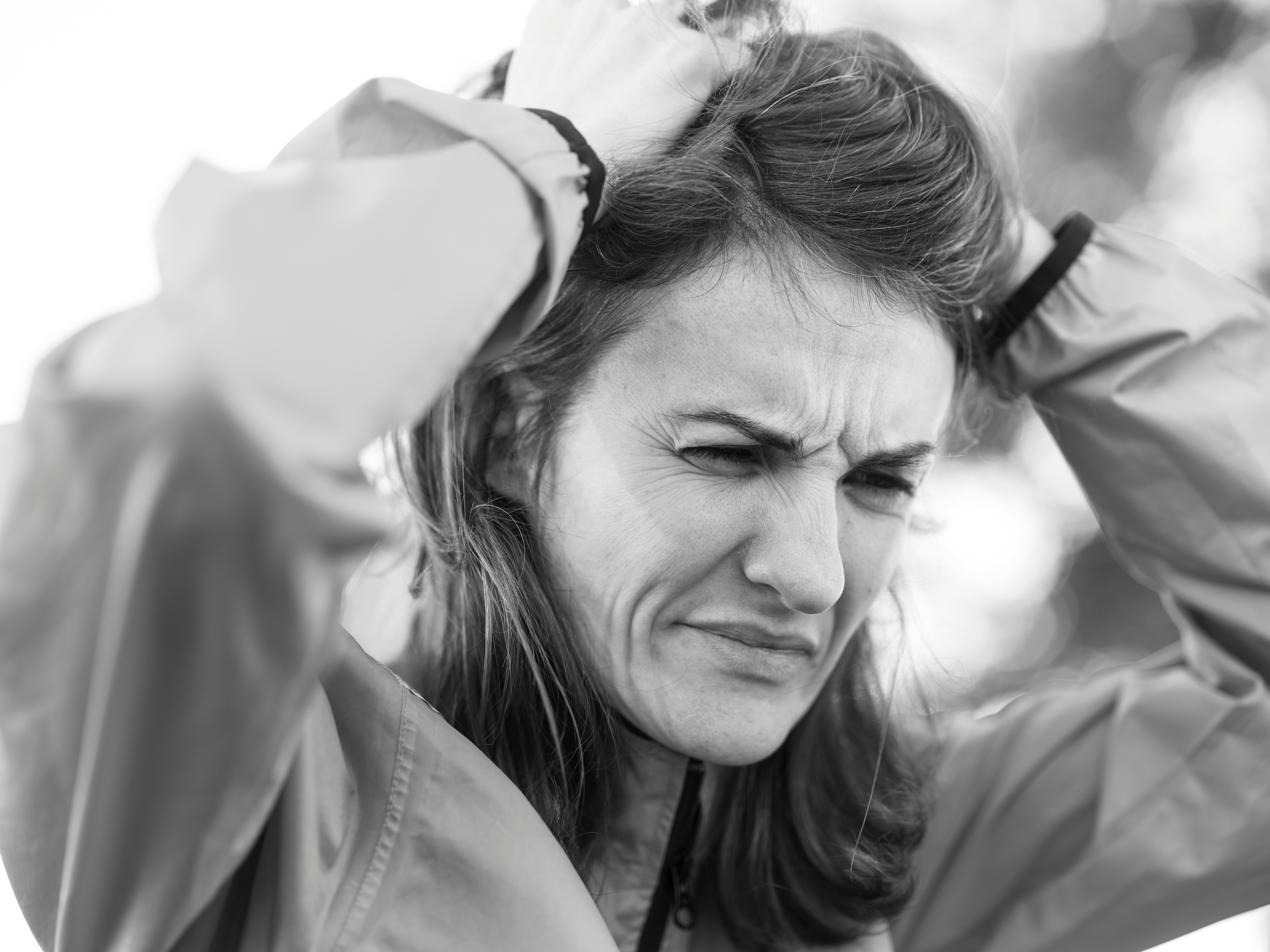 a woman upset