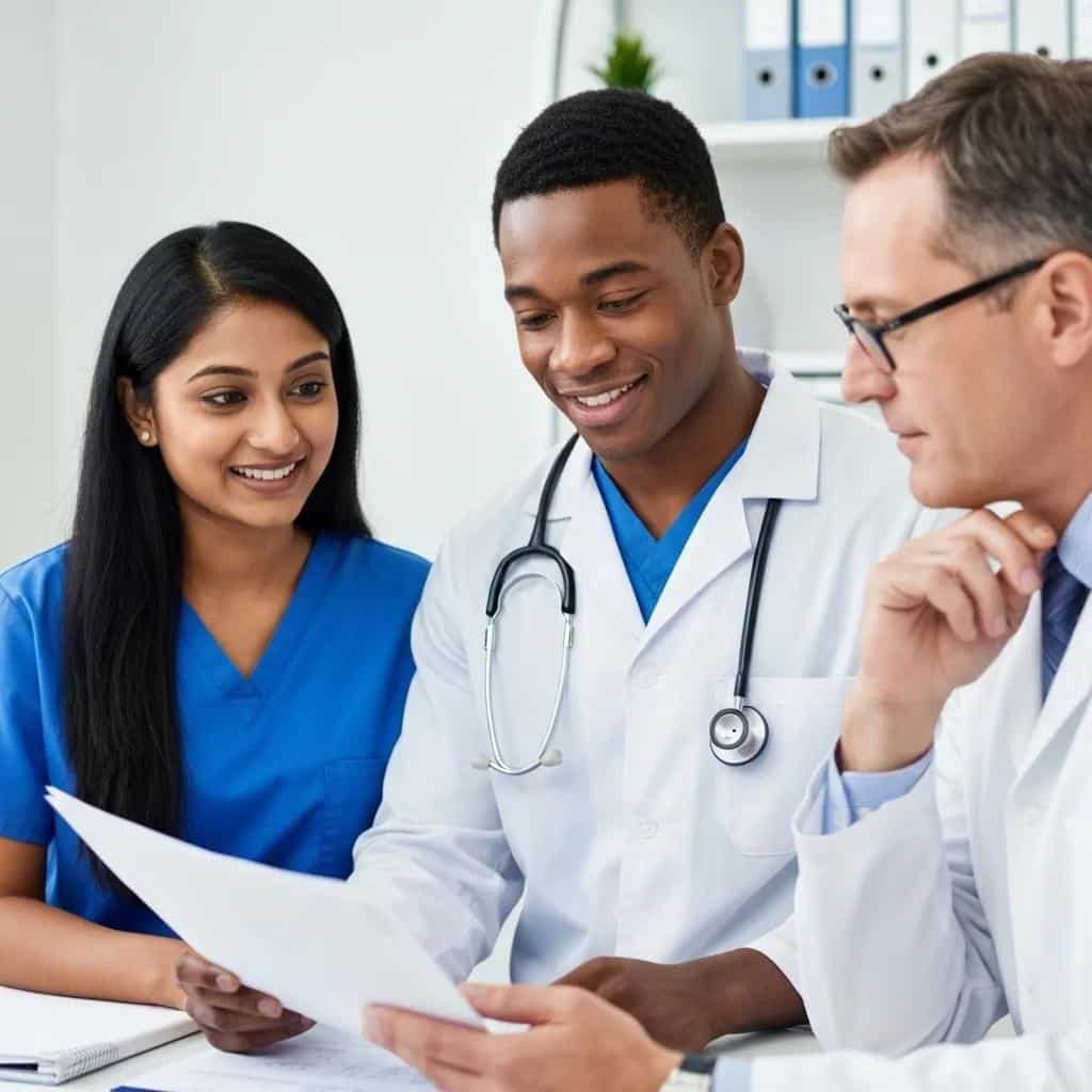 819bce5a 23e7 4890 be40 04cb5fd442c9jpg - Rachael Haverland Site Healthcare professionals collaborating on endometriosis diagnosis, emphasizing multidisciplinary teamwork in a medical setting