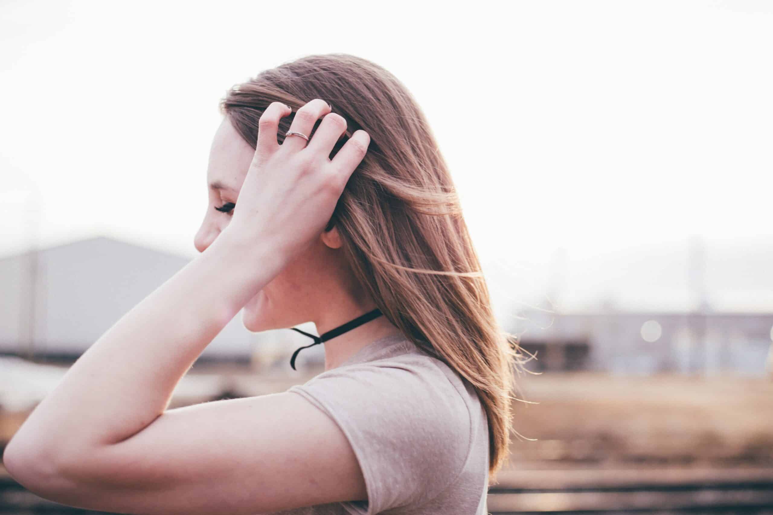 a woman worried