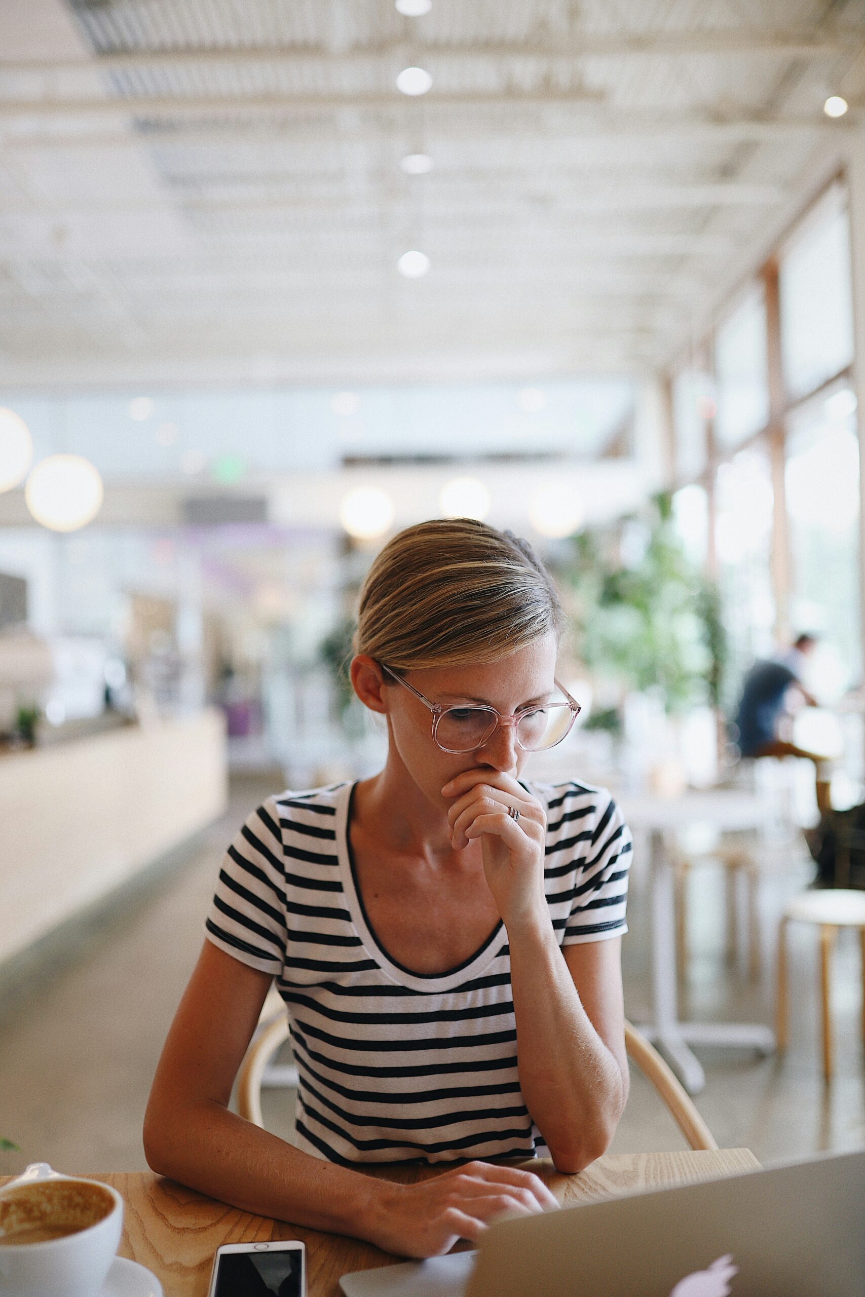 a woman working on her laptop