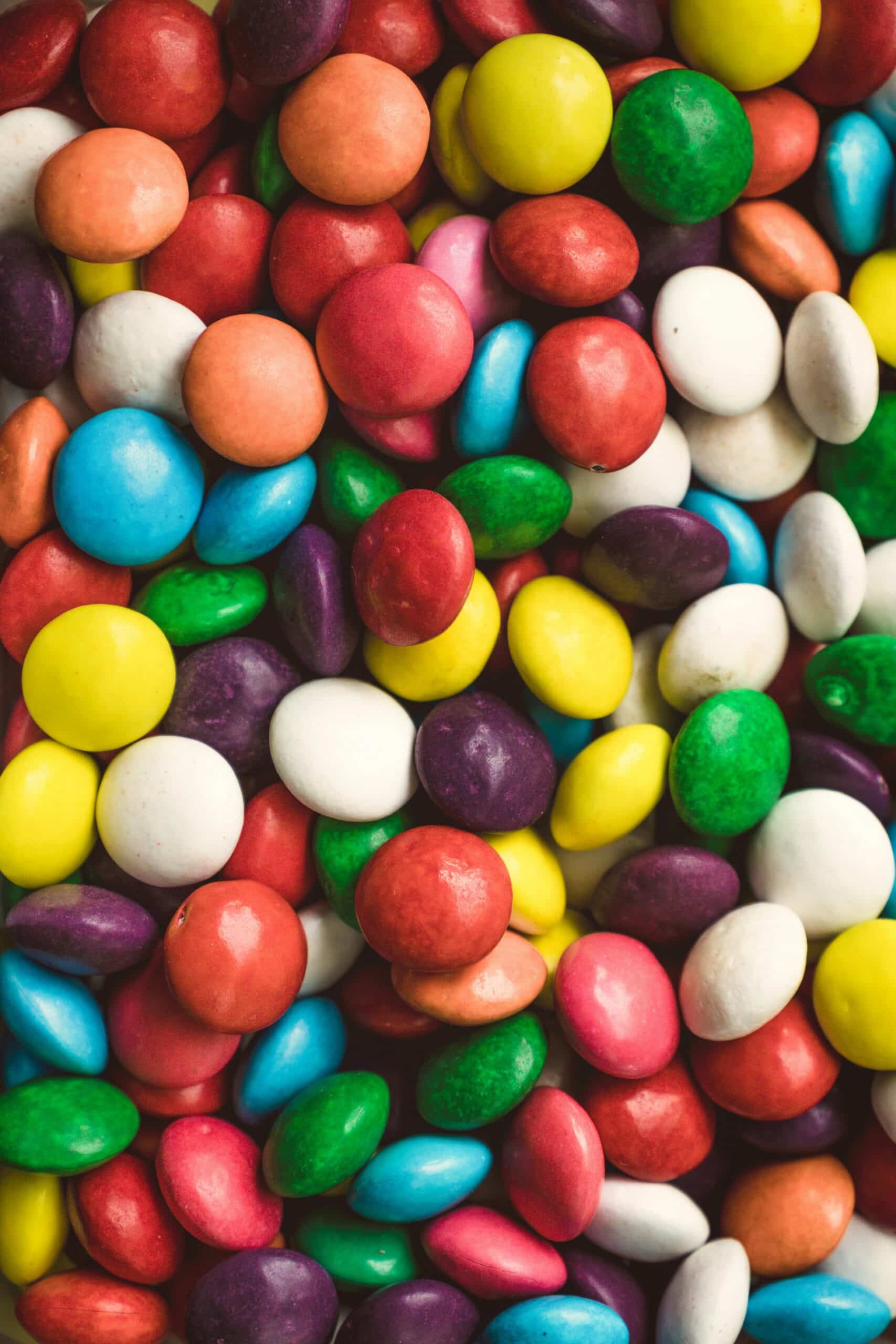 a photograph of colorful candy