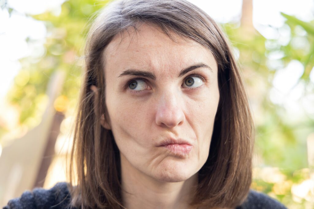 a woman thinking