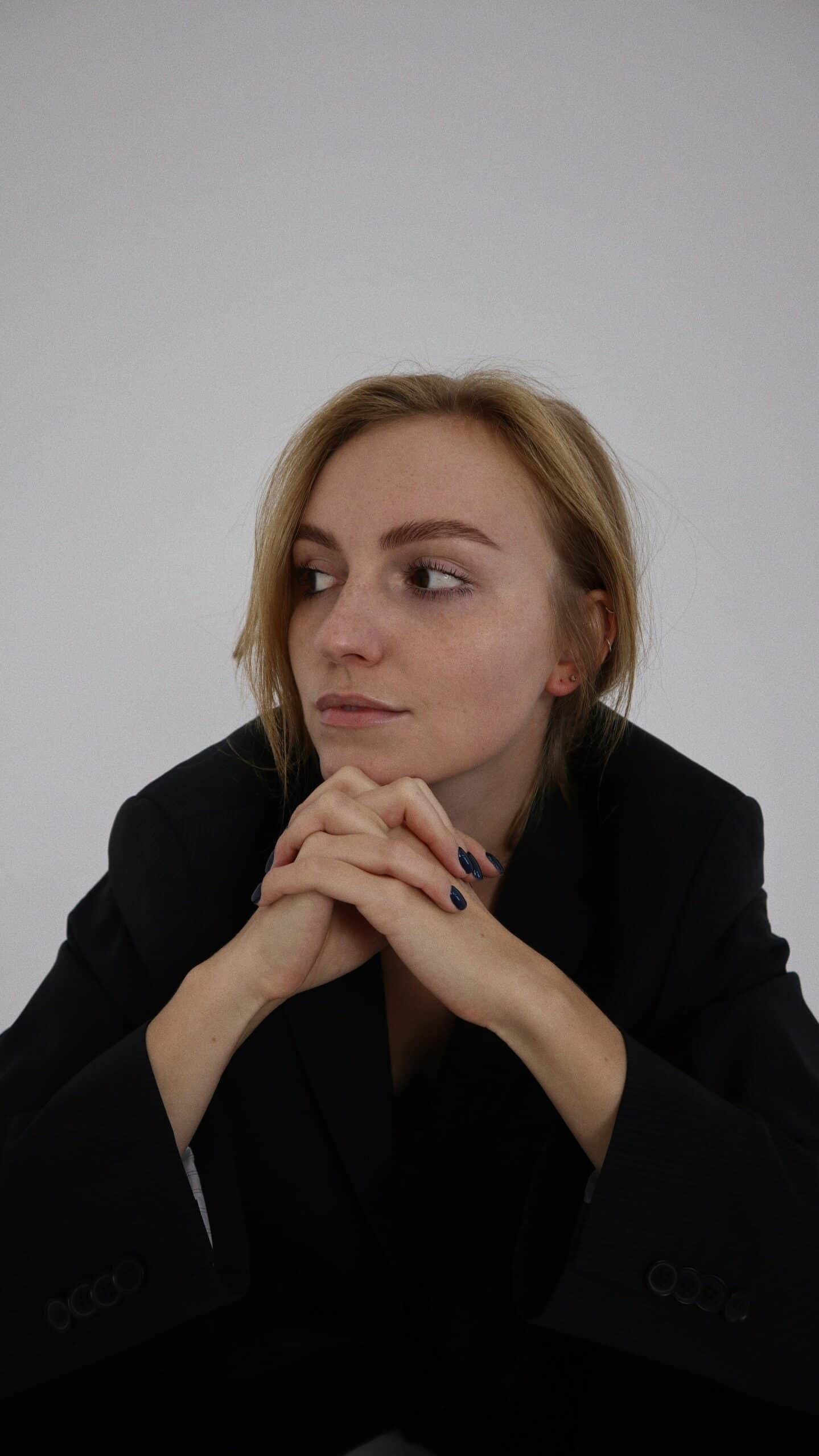 a woman thinking