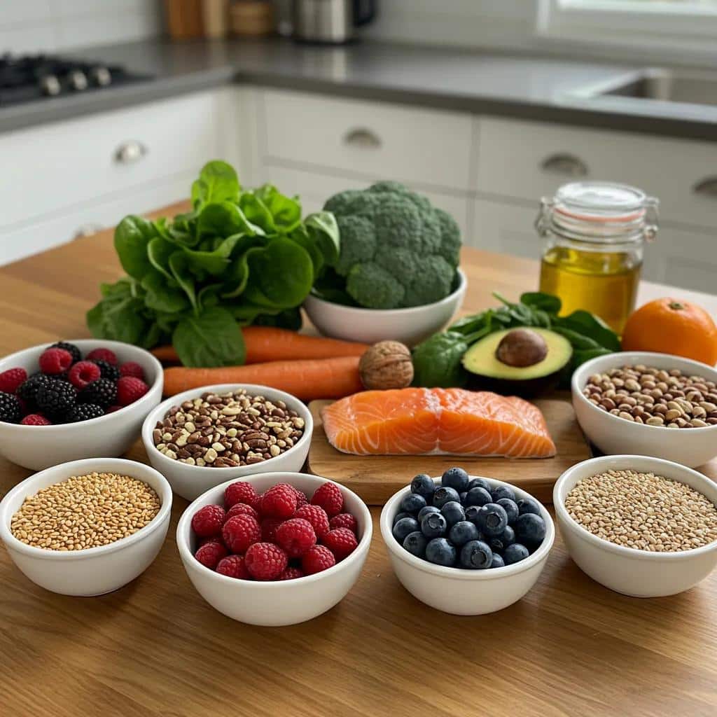 colorful spread of anti inflammatory foods illustrating the role of nutrition in recovery after endometriosis surgery d44356ef c534 4614 9722 dd85c485aa9ewebp - Rachael Haverland Site A vibrant display of anti-inflammatory foods, illustrating the beneficial role of nutrition in recovery after endometriosis surgery