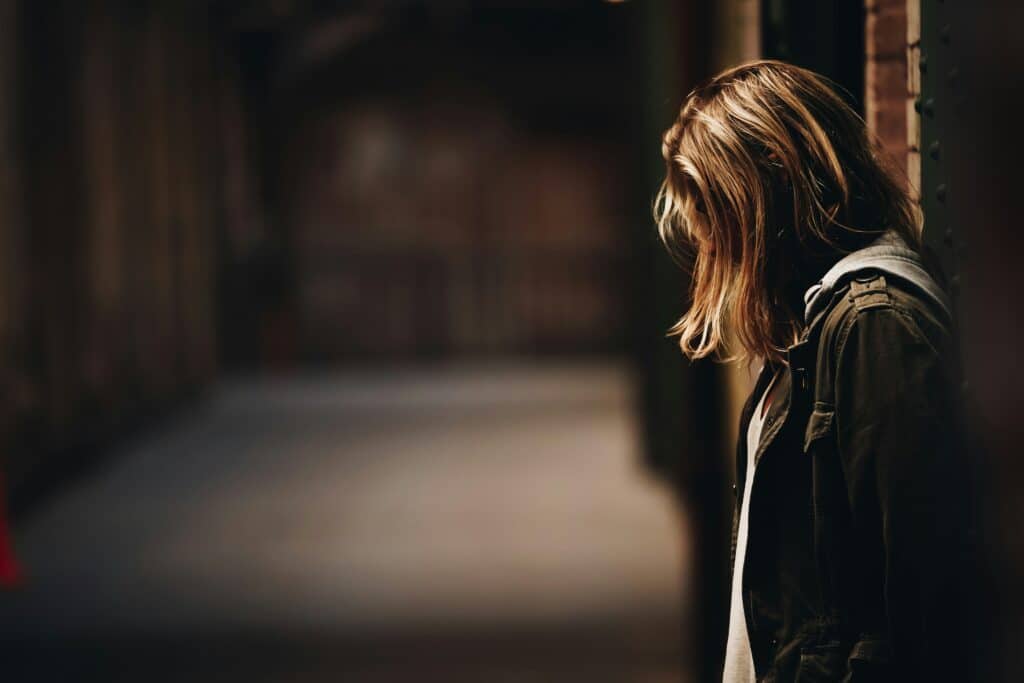 A woman thinking