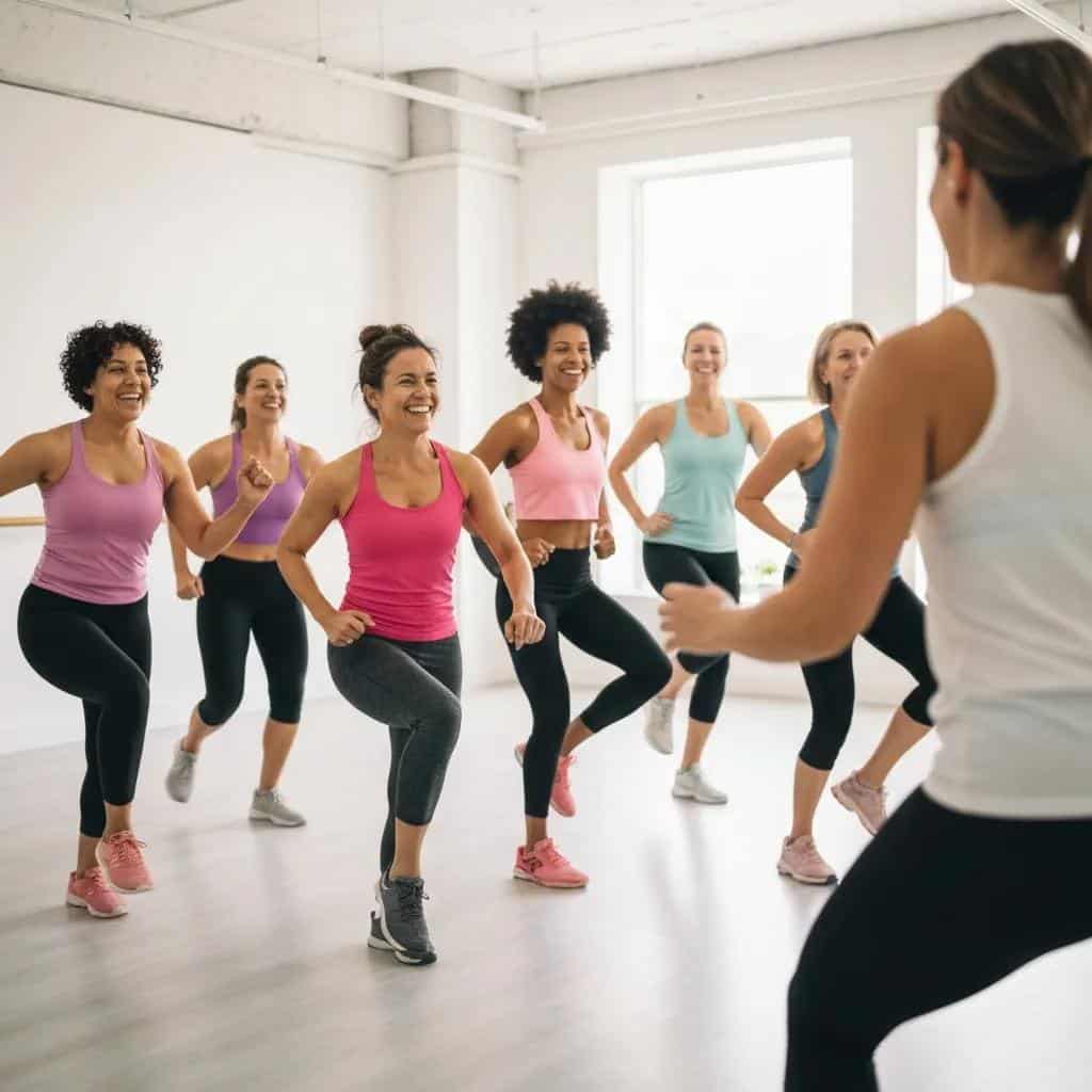 Group doing low‑impact exercise together — practical lifestyle strategies for anxiety and pain