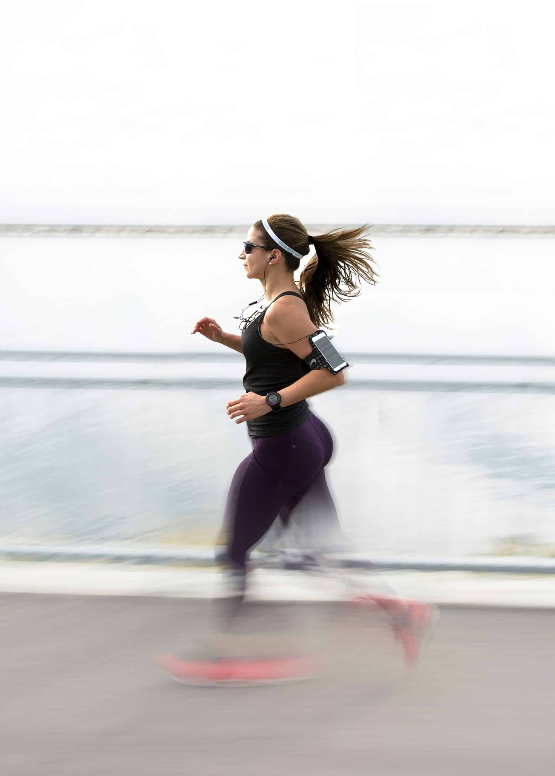 a woman running
