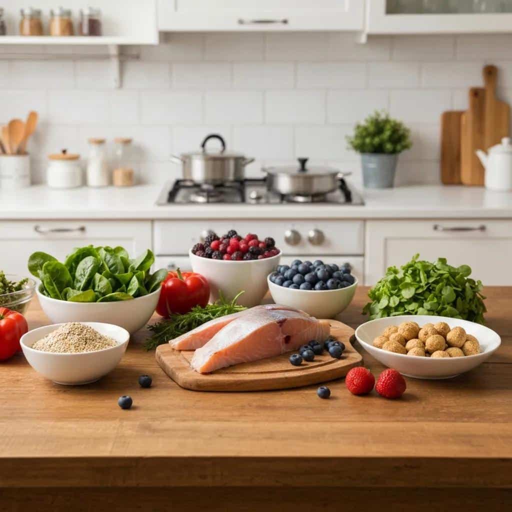 Selection of anti‑inflammatory foods to support pelvic health after menopause