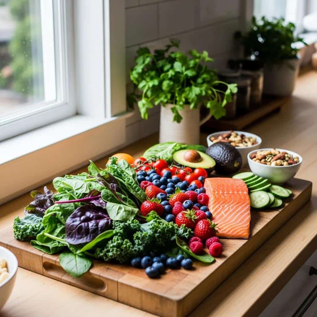 vibrant kitchen scene with fresh fruits and vegetables promoting an anti inflammatory diet for endometriosis pain relief 77acc12a 42ca 4503 b22b fe29a3efdabfwebp - Rachael Haverland Site Vibrant kitchen scene with fresh fruits and vegetables promoting an anti-inflammatory diet for endometriosis pain relief