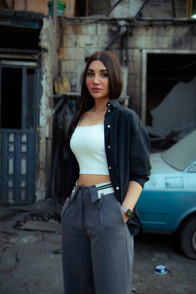 a woman posing for the camera