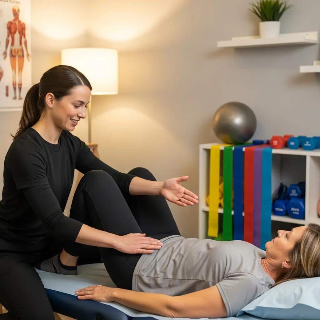 physical therapist assisting a patient with pelvic floor exercises for endometriosis recovery 36fcc656 5c33 4fc6 a0fc 8ba123c173ccwebp - Rachael Haverland Site Physical therapist assisting a patient with pelvic floor exercises in a rehabilitation setting, promoting recovery from endometriosis.