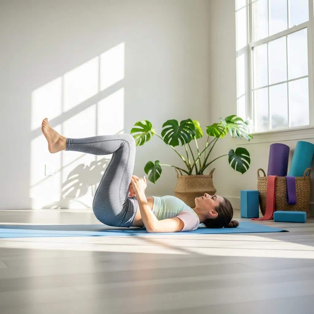 Person practicing guided pelvic floor exercises as part of pelvic health therapy