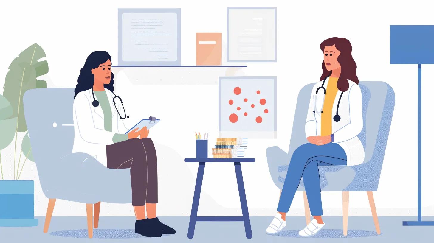 endometriosis clinic with a doctor counselling a young woman