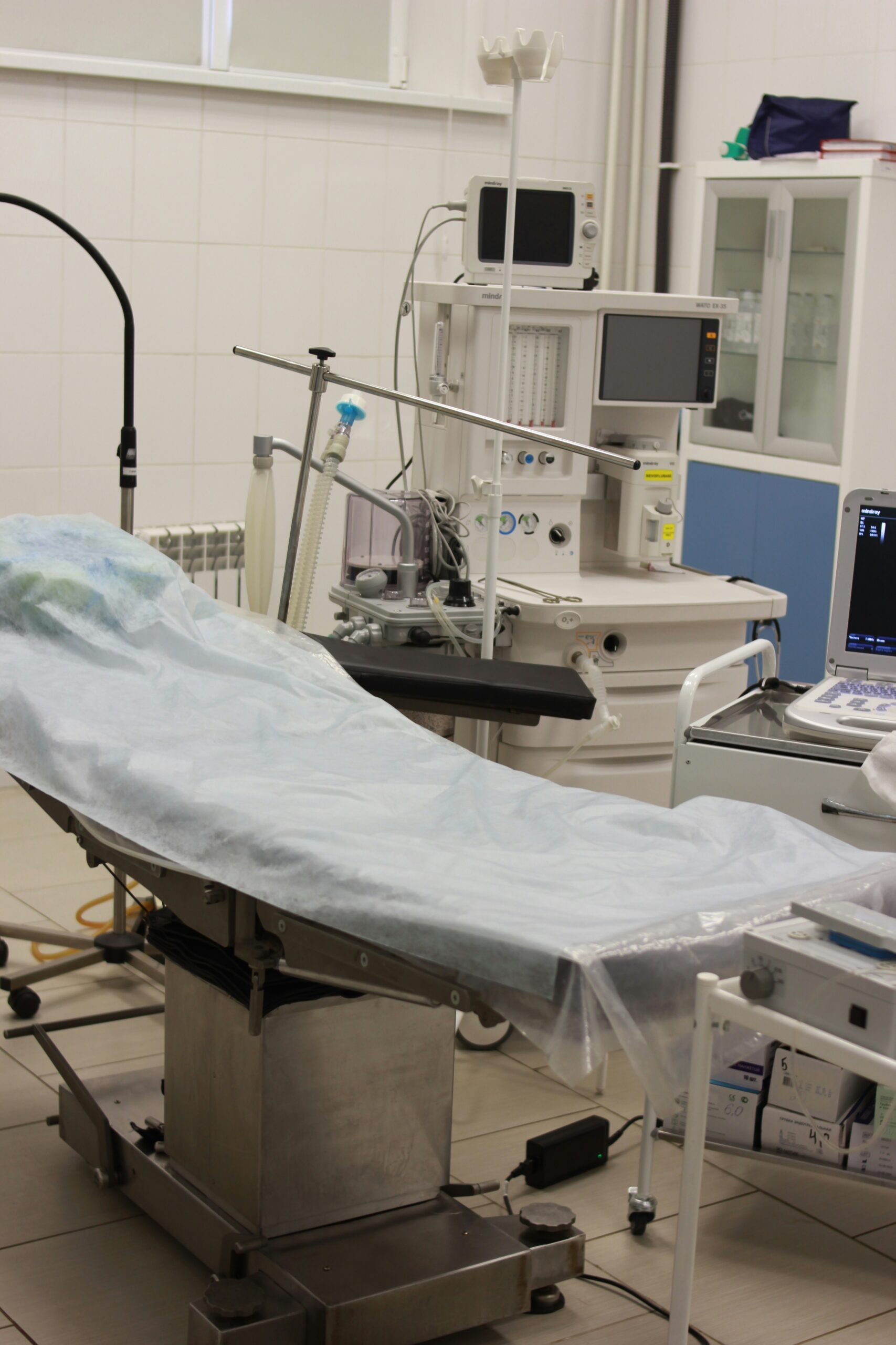 clinic room with ultra sound machine