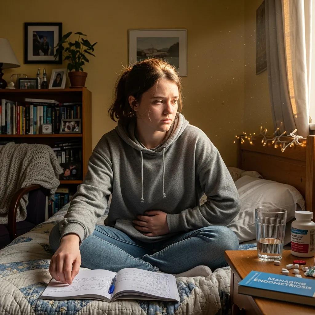 Teenage girl reflecting on the emotional challenges of endometriosis
