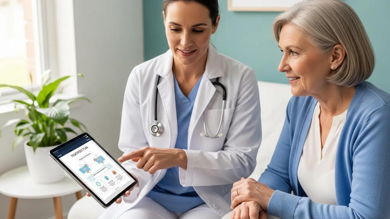 Healthcare provider discussing personalized treatment plans for cognitive symptoms with a patient