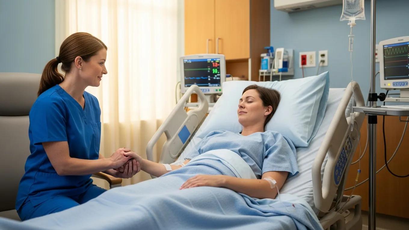 patient recovering in a hospital after robotic endometriosis surgery ea37cd31 b5ae 4704 ad25 93eda2b351b2webp - Rachael Haverland Site Patient recovering in a hospital after robotic endometriosis surgery
