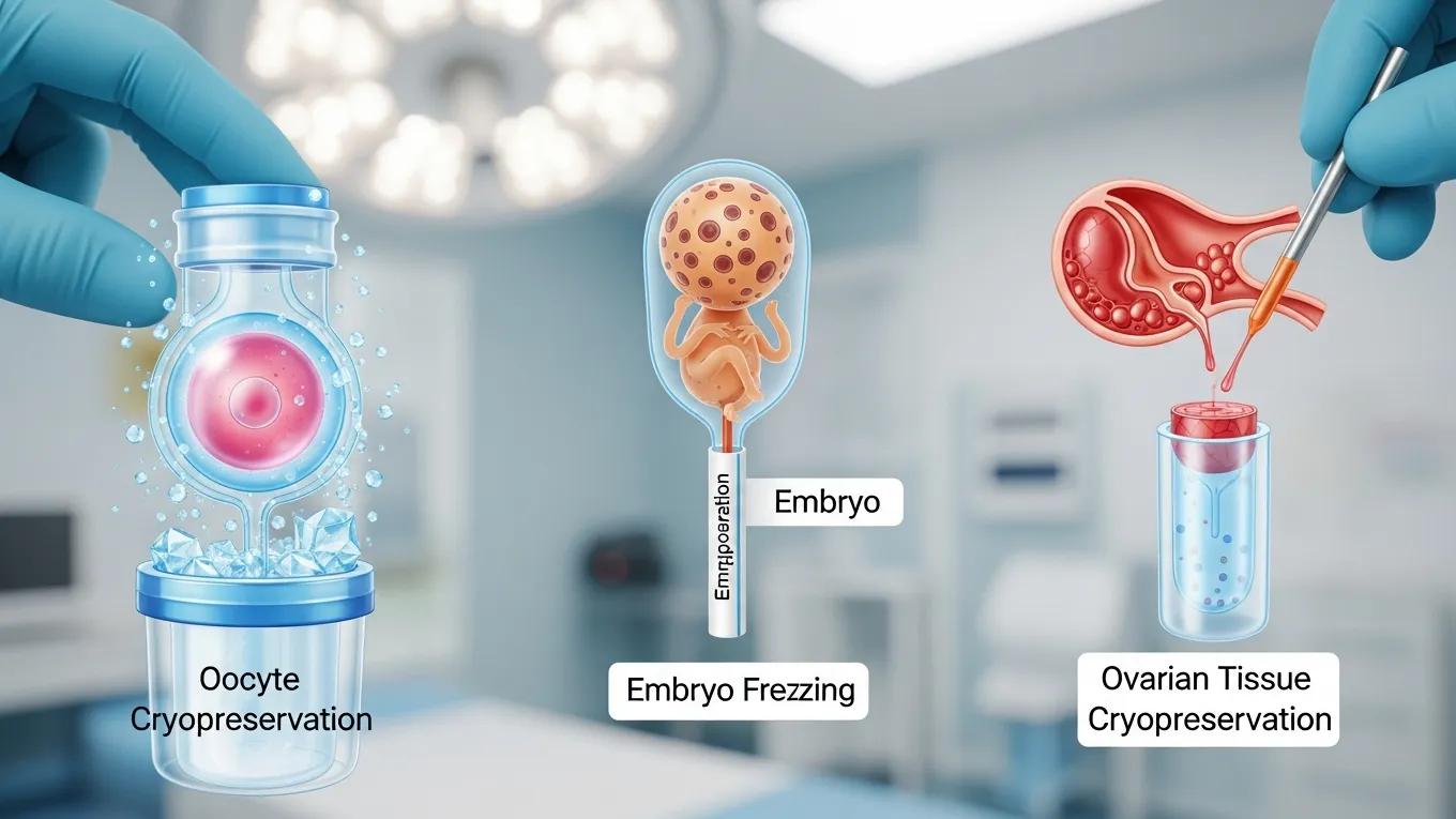 Visual representation of fertility preservation methods for women with endometriosis