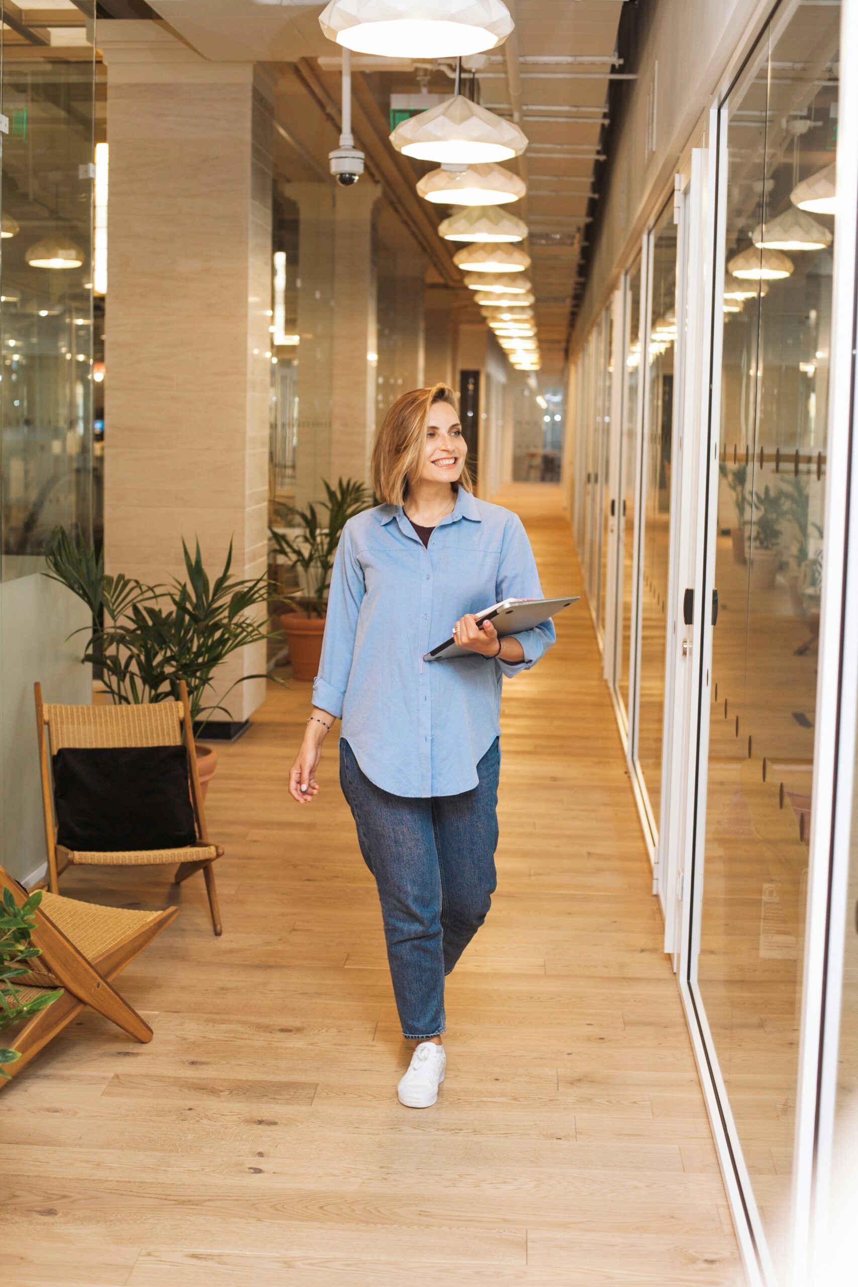 A woman at work