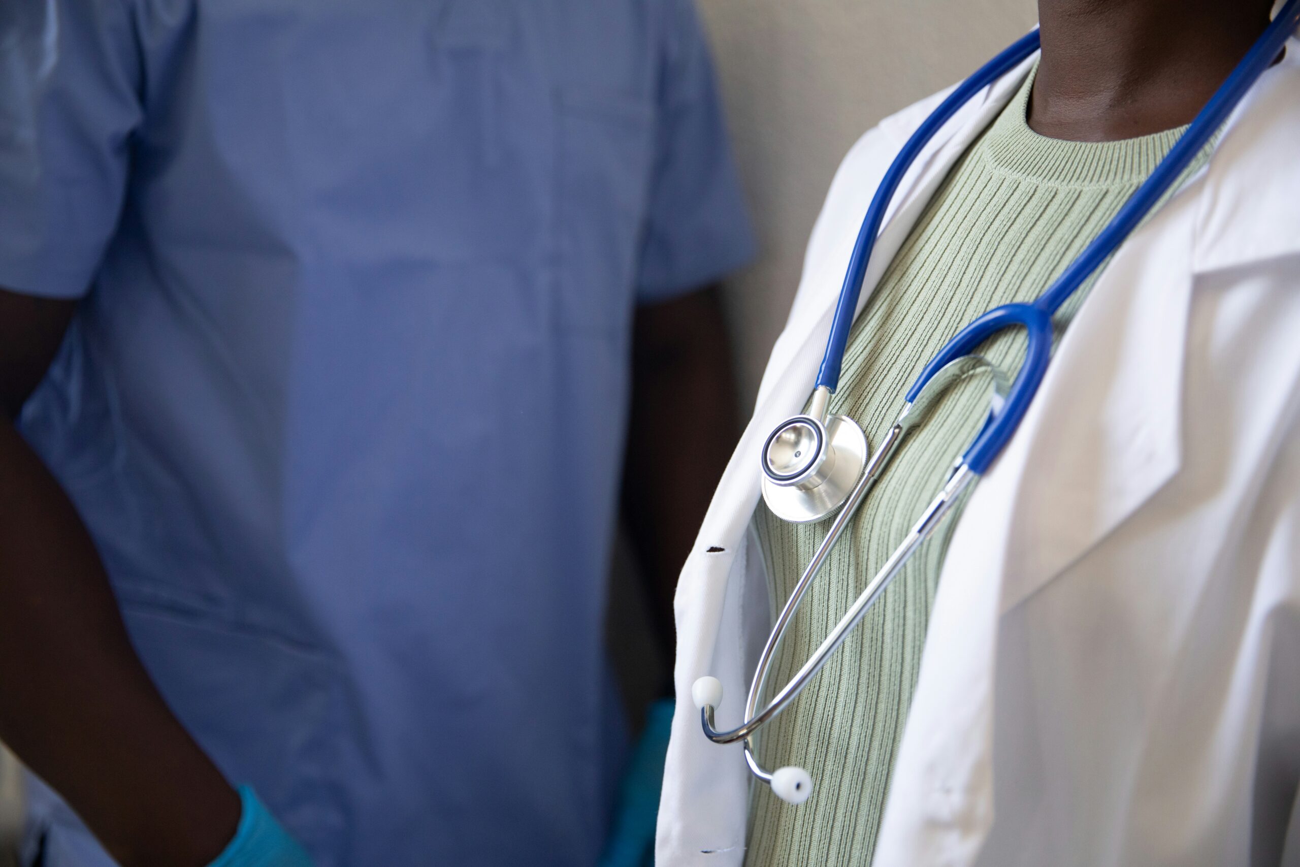 A doctor wearing stethoscope