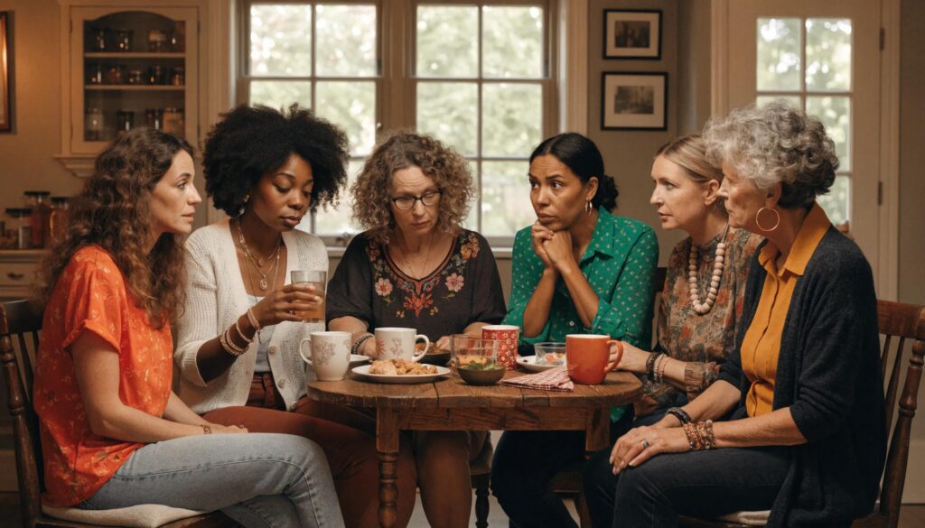 Women supporting each other, highlighting the emotional journey of managing scar endometriosis.