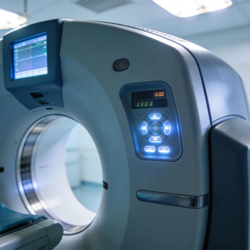 Advanced MRI machine used for diagnosing ureteral endometriosis in a hospital setting
