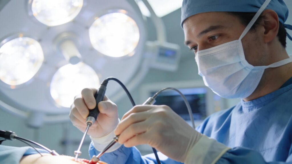 Surgeon performing laparoscopic surgery showcasing advanced techniques for treating bowel endometriosis