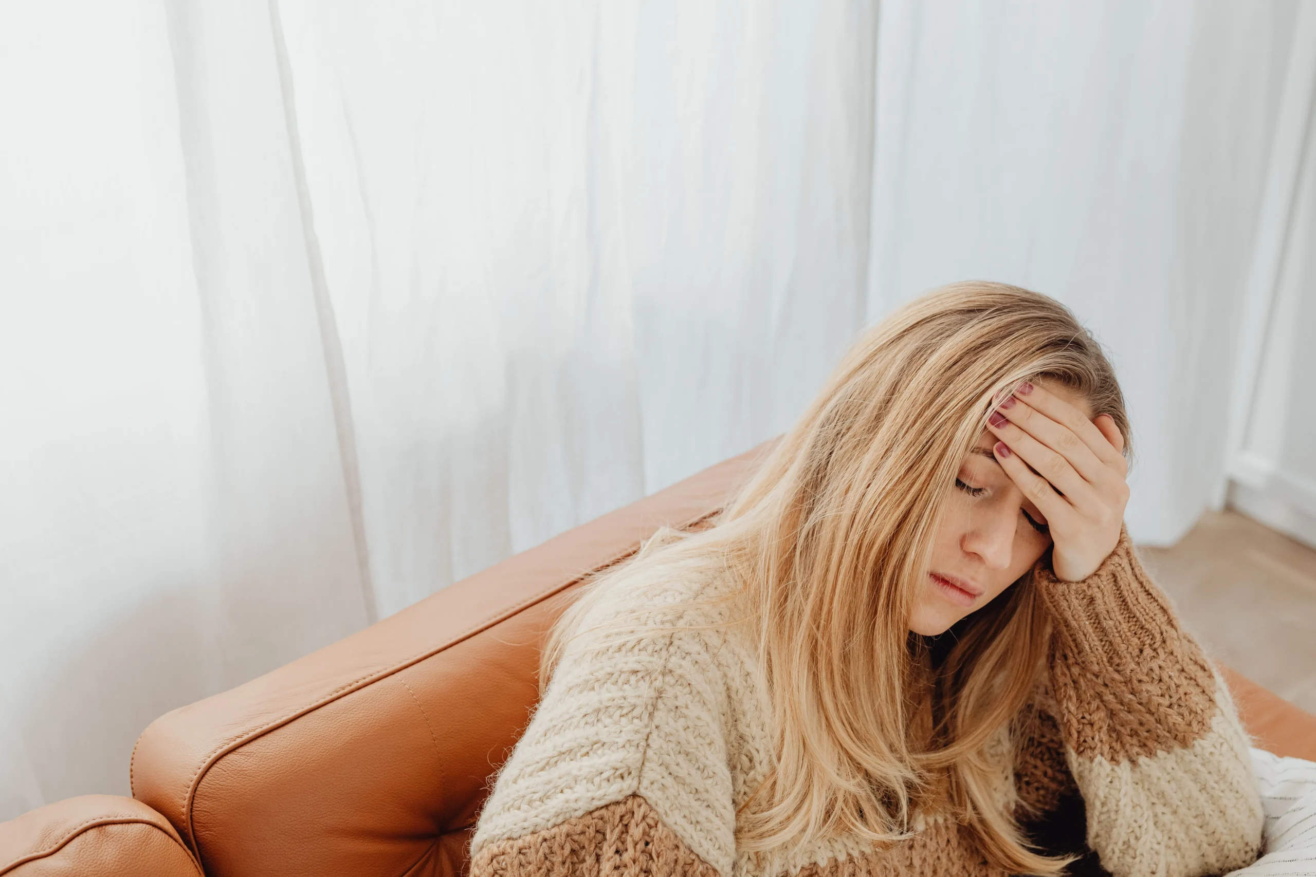 A woman in pain