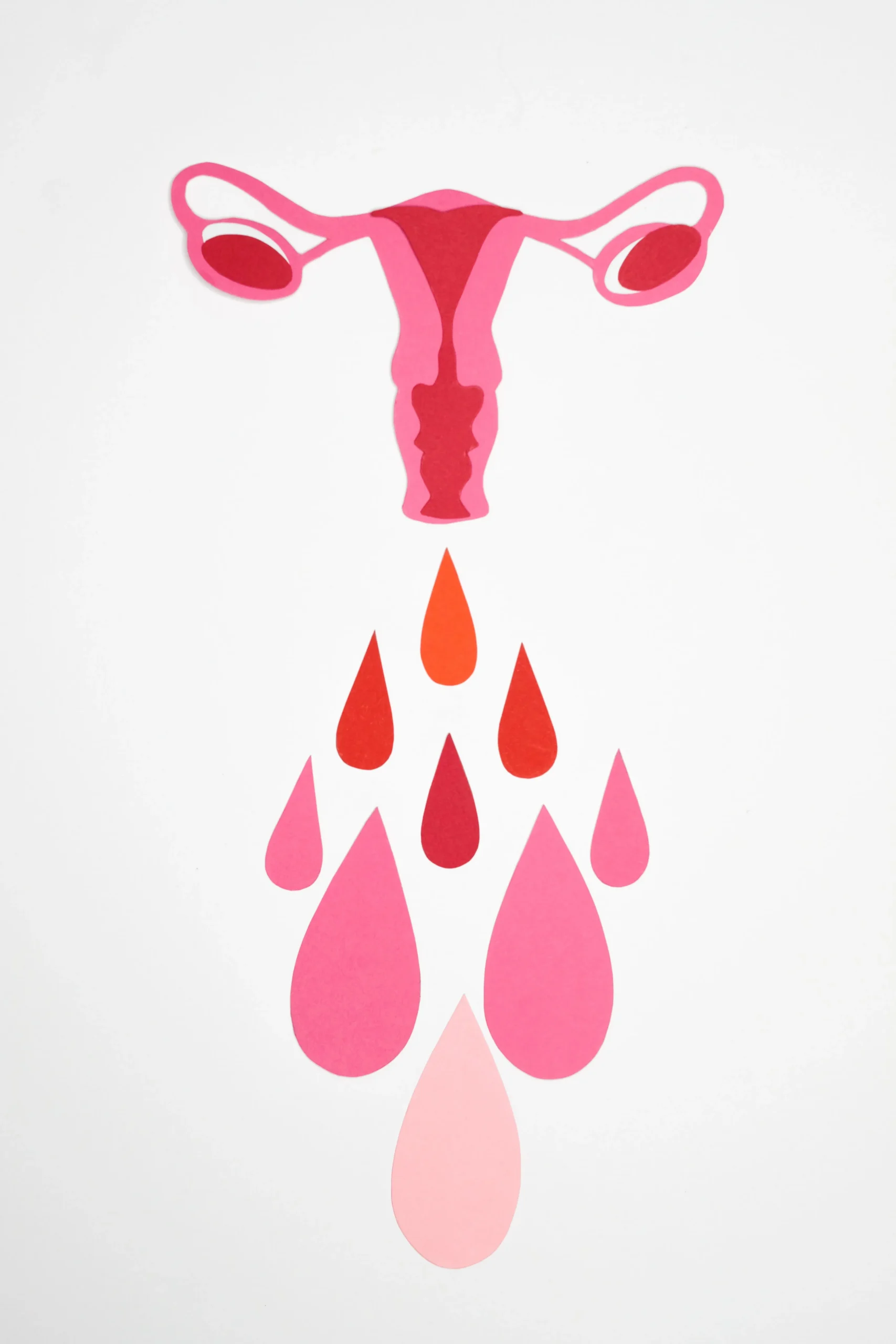 An animated image of a uterus and blood dripping