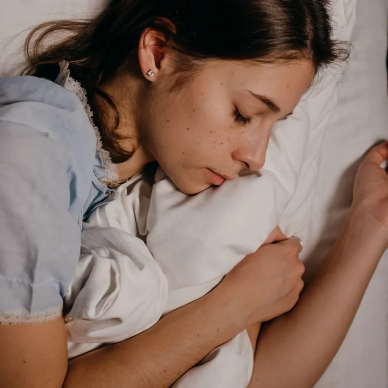 A woman sleeping