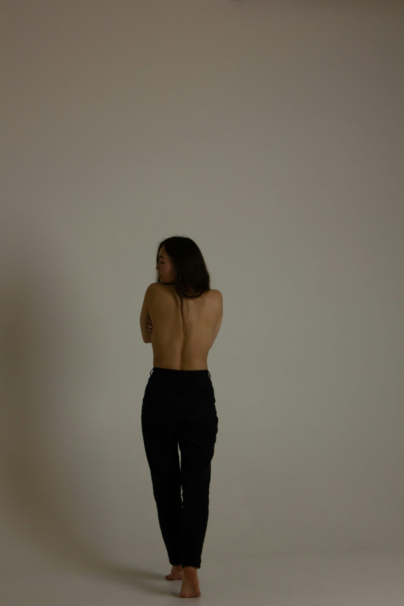 a woman wearing a black dresses